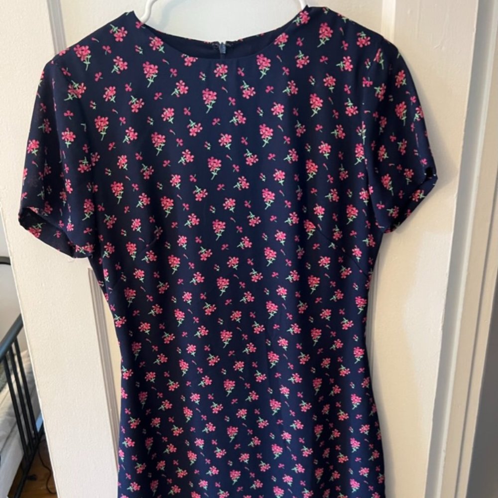 Barneys New York Dress Floral Blue Mini Size Small